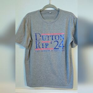 Gray Graphic Women's Tee with Blue and Pink Accents